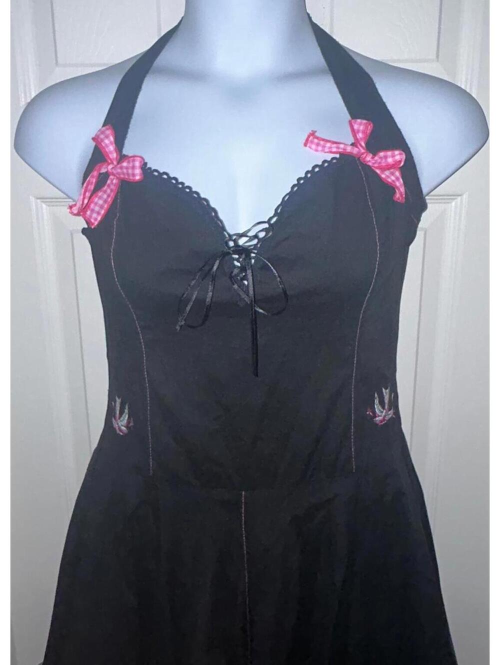 Serious Clothing Black Halter Dress Sz XL